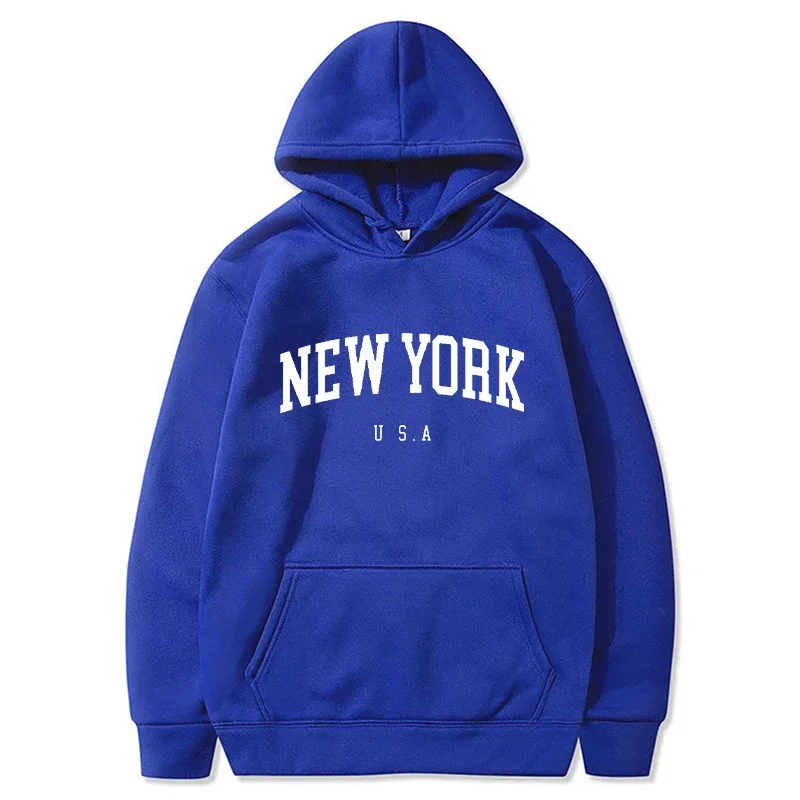 Men Women New York U.S.A City Hoodies Fashion Letter Printed Graphic Sweatshirts Loose Casual Harajuku Hooded Pullover Sportwear - Image 5