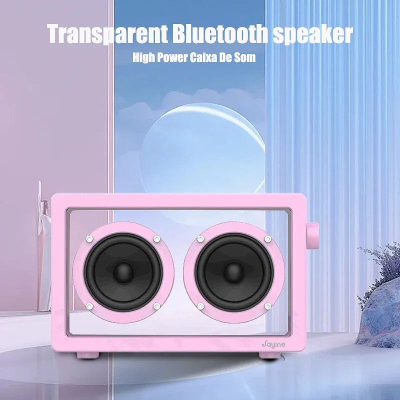 High Power Creative Bass Wireless Bluetooth Speaker Transparent Desktop HIFI Sound Cross-border Live Broadcast Bluetooth Sound