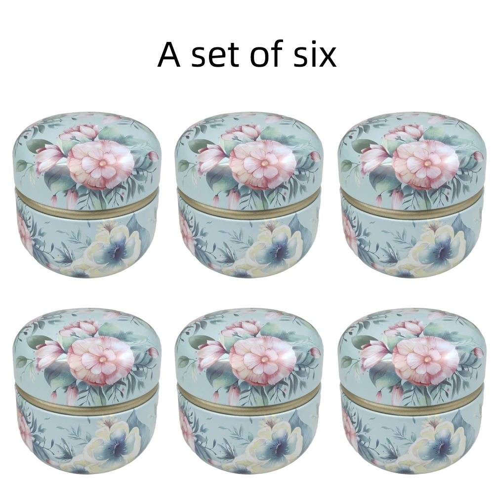 6 Pcs Tea Storage Containers Tea Tins Coffee Tins Food Storage Container for Tea Coffee Herb Candy Chocolate Sugar Spices