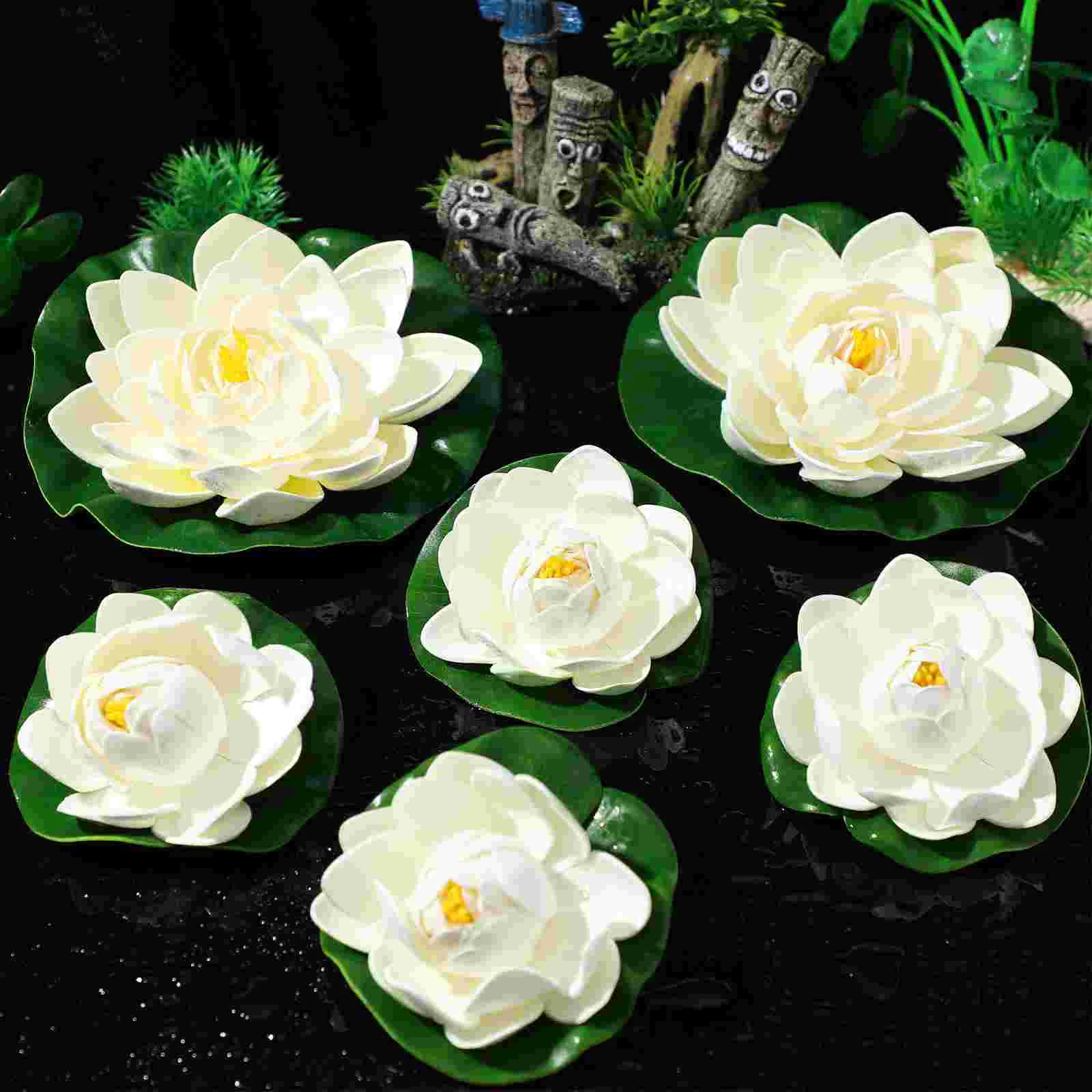 Accessories Office Frog Decorations Plant Floating Lily Pads for Ponds Solar Water Artificial Lotus