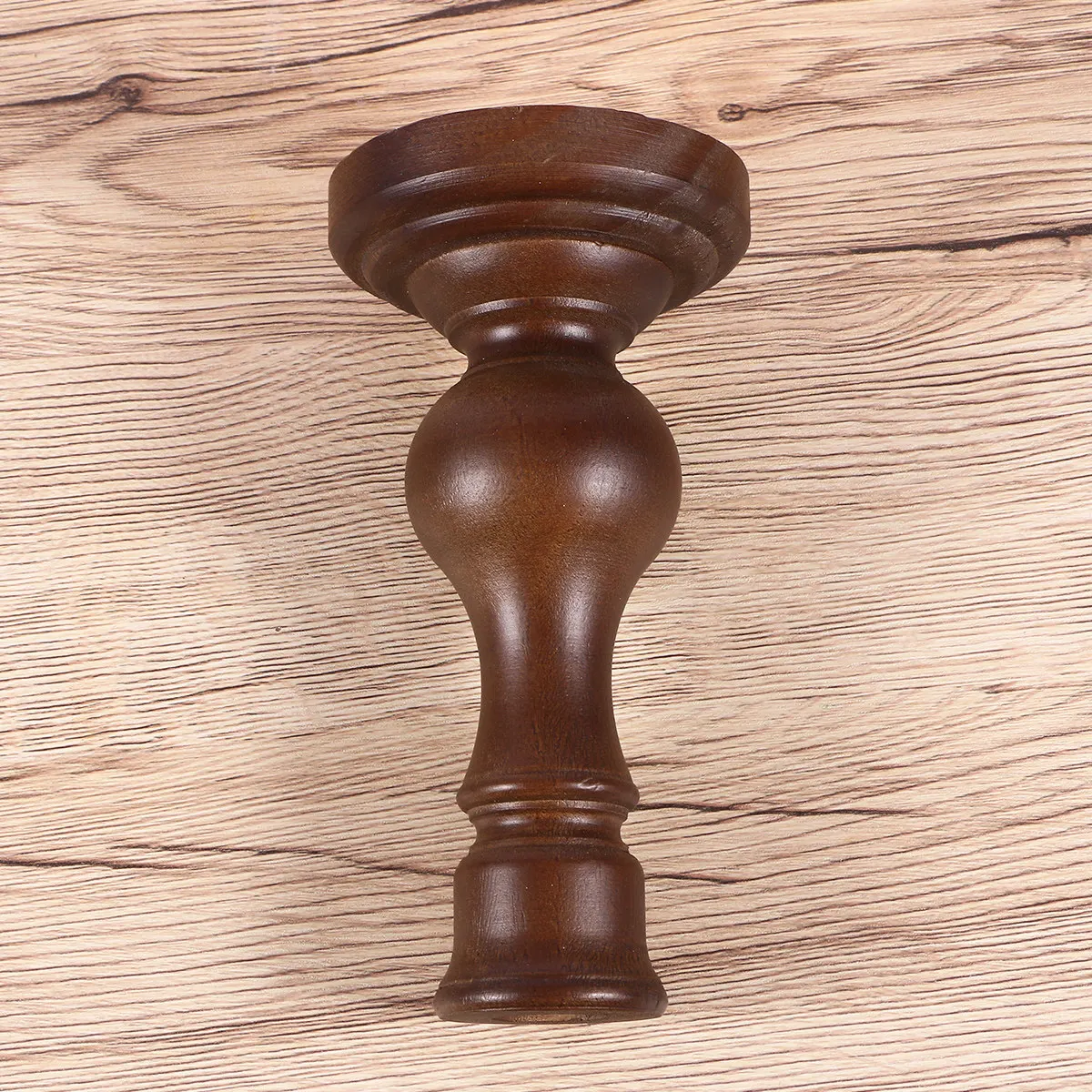 Solid Wood Candlestick Vintage Large Brown Holder for Dining Table Home Wedding Events Candlestick