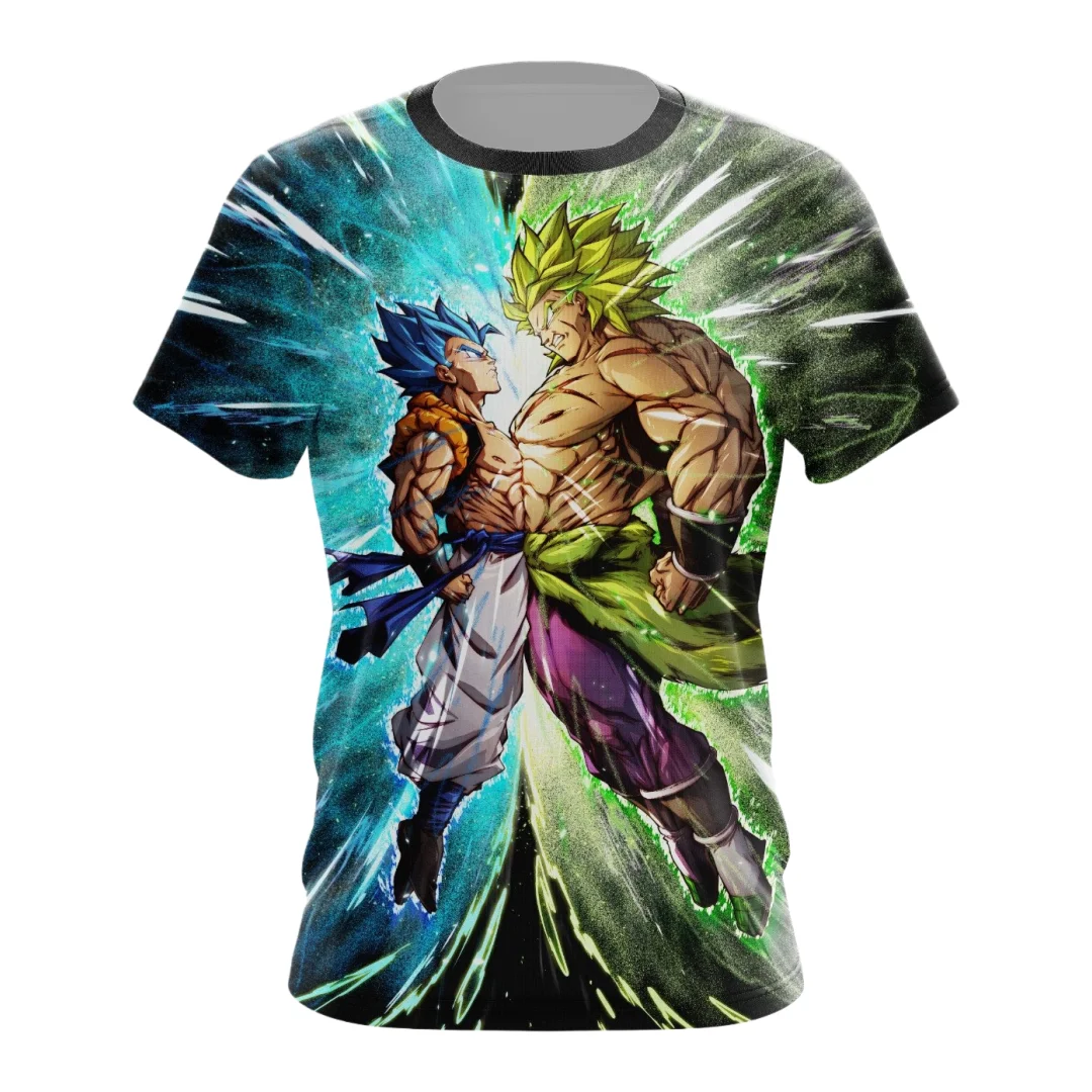

Футболка Bandai Super Saiyan Gogeta Versus Broly Dragon Ball Super Anime для взрослых и детей, летняя, быстросохнущая, мягкая, легкая