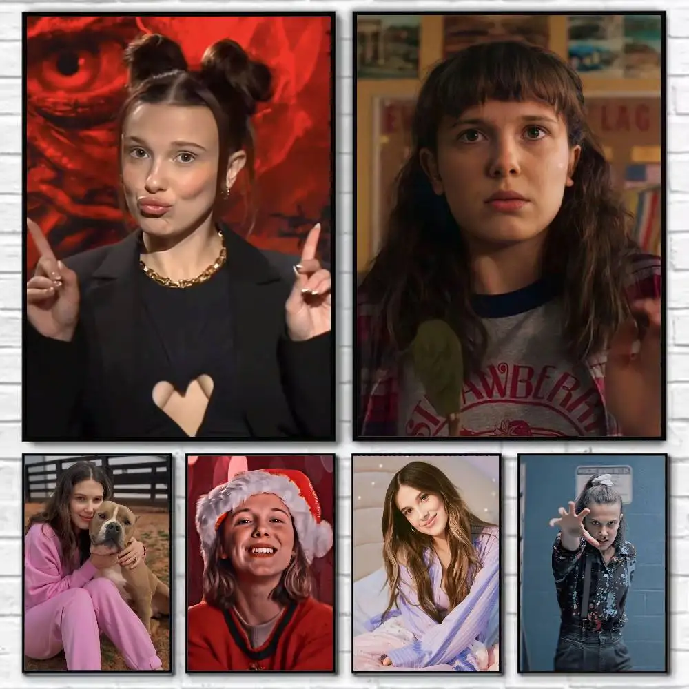 Millie Brown Stranger Poster Self-adhesive Art Waterproof Paper Sticker Coffee House Bar Room Wall Decor