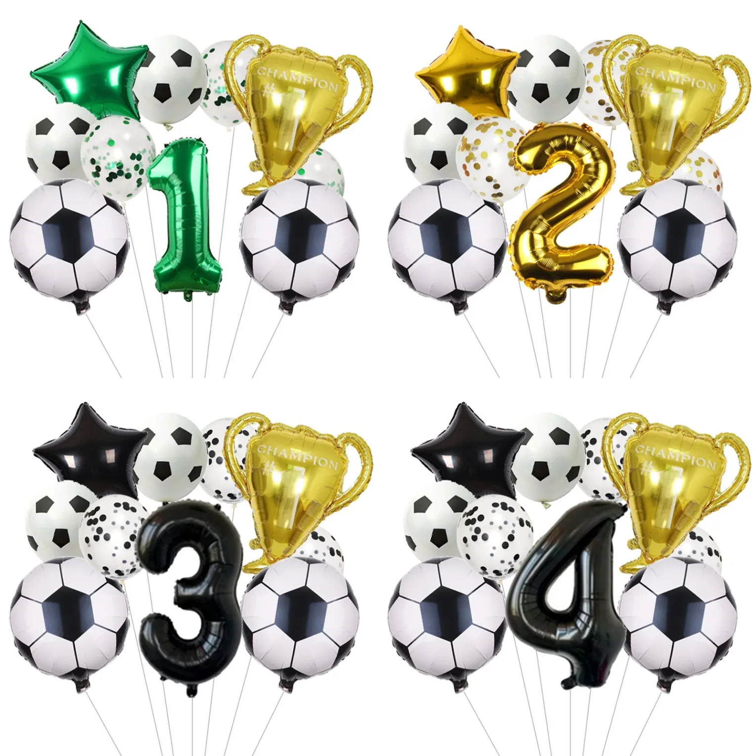 Ballons gonflables à motif de football imprimé, thème sportif, pour décoration de fête d'anniversaire