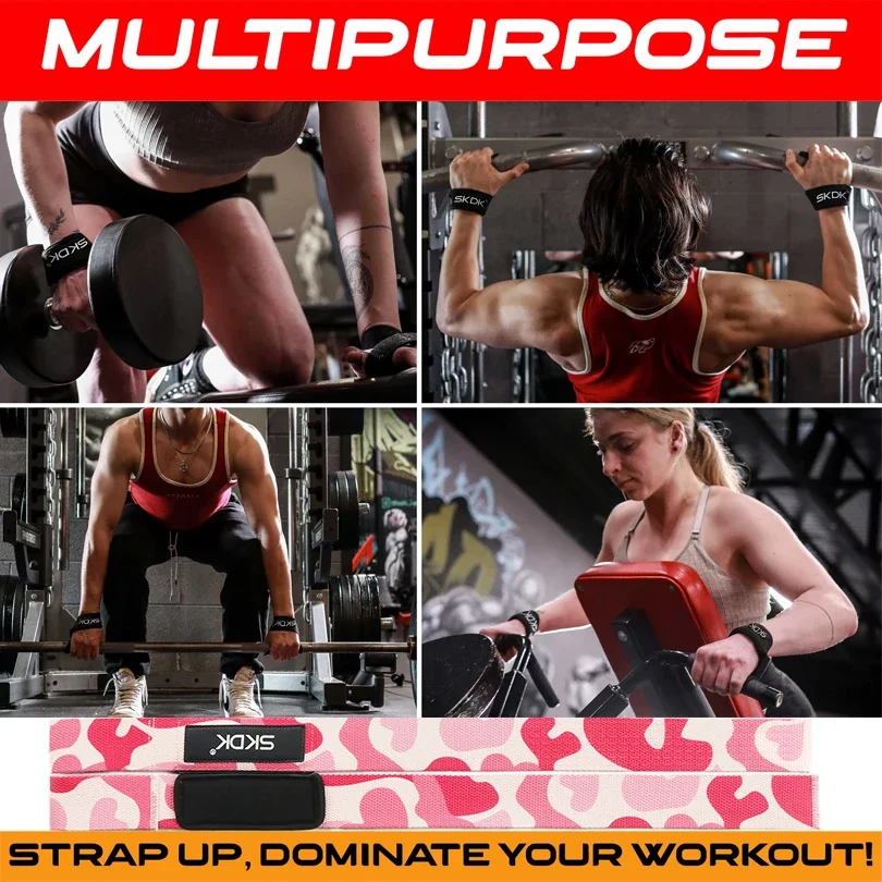 Weightlifting Straps 1 Pair Lifting Silicone Strength Wrist Anti-Slip Training Strap Deadlifts Crossfit Hand Grips Wrist Support