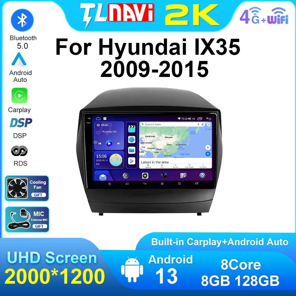 

TL7plus Carplay для 2009 2010 2011 2012 2013 2014 2015 Hyundai Tucson 2 LM IX35 IX-35 Android 12 GPS мультимедийный плеер автомобильное радио