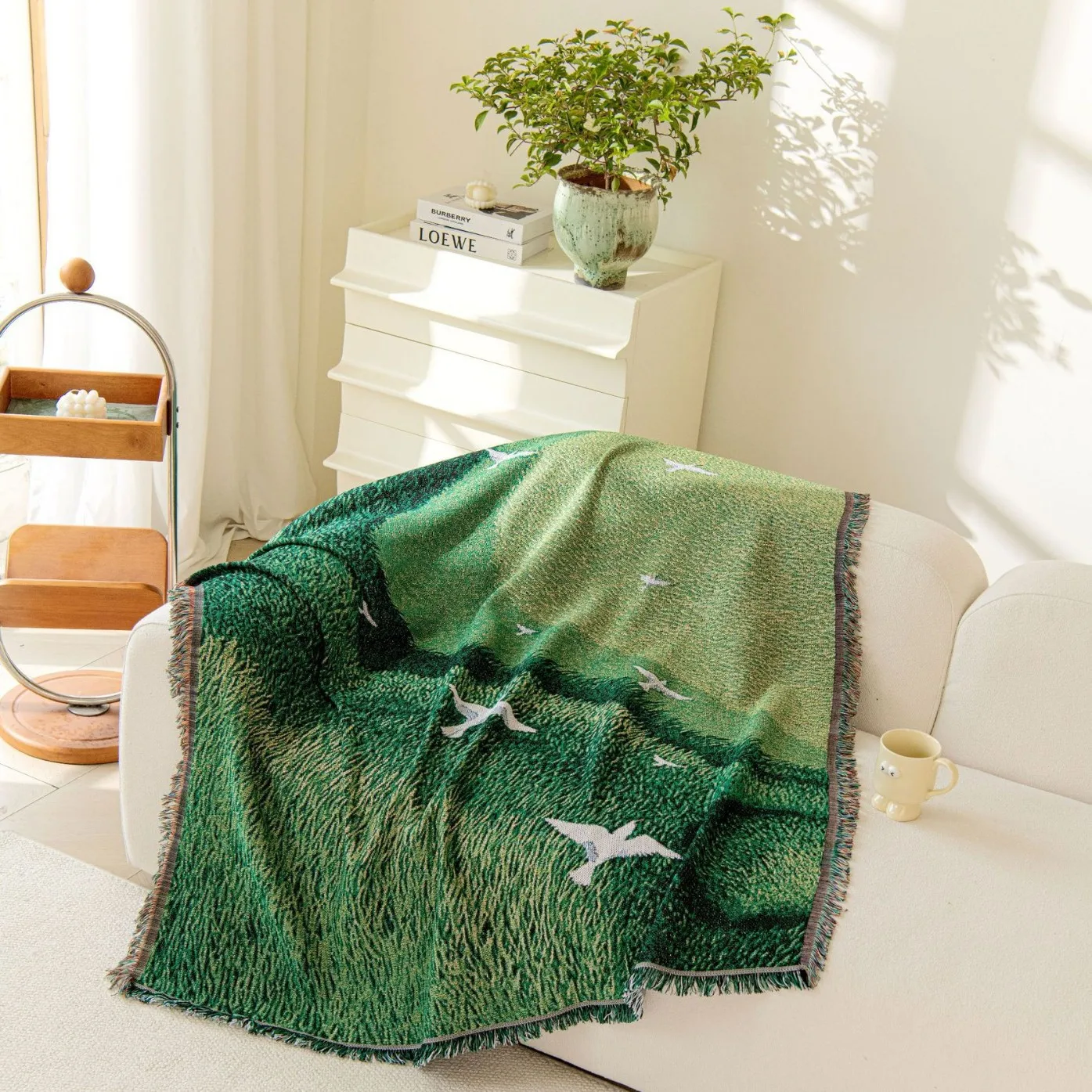 Island Scenic Decoration Jacquard Tapestry Outdoor Camping Blanket All Seasons Sofa Towel Sofa Blanket