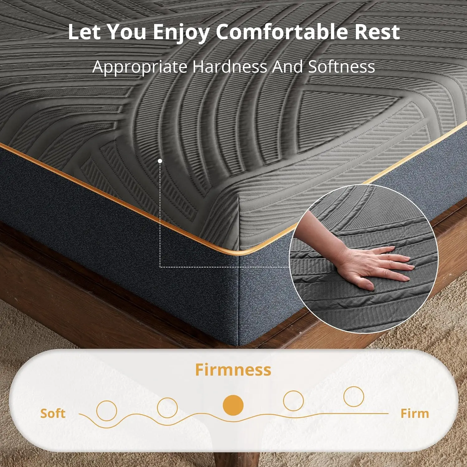 Queen Size Mattress 14 Inch Cooling Copper Gel Memory Foam, Medium | Back Pain Relief, Fiberglass Free, Balanced, Customized