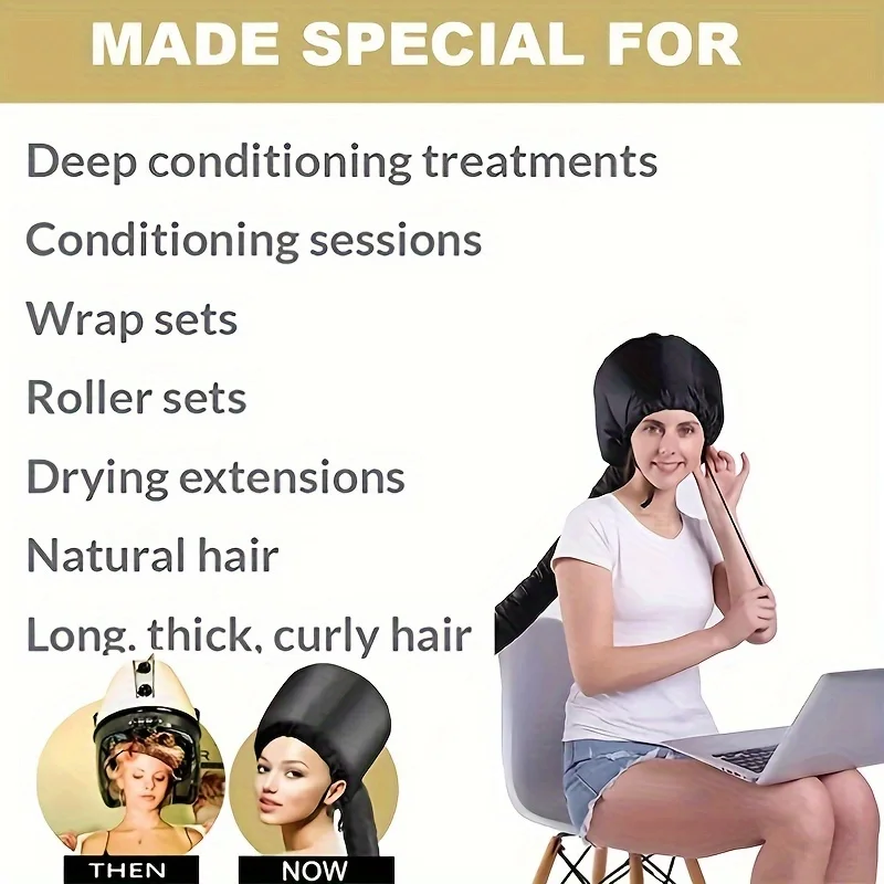 

Professional heating dry hair cap-efficient drying hood, quick drying and moisture retention-suitable for home use and salon car