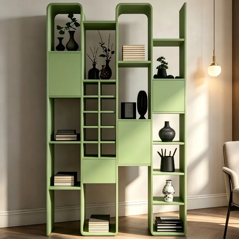 Painted bookcase, Italian minimalist living room shelf, decorative partition bogu cabinet