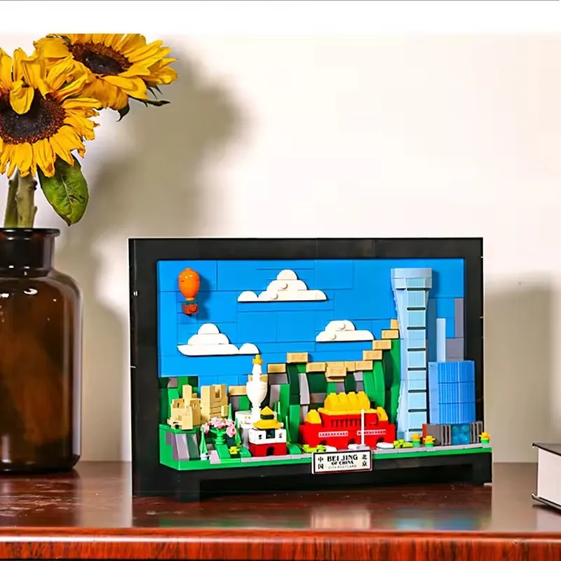 CINA Città di Pechino Building Blocks Cartolina Piccole Particelle Appese Foto Giocattoli Decorativi Per Le Ragazze Dei Ragazzi Giocattolo Regalo 49200 579 PZ