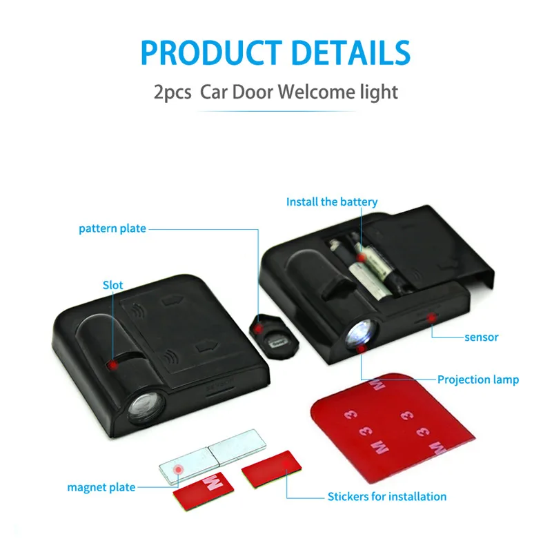 Car Accesorios Para Auto Door Led LIGHTS Welcome Light Built-in Battery for Changan UNI-K CS75 PLUS CS95 CS35 Alsvin CS15 CS55