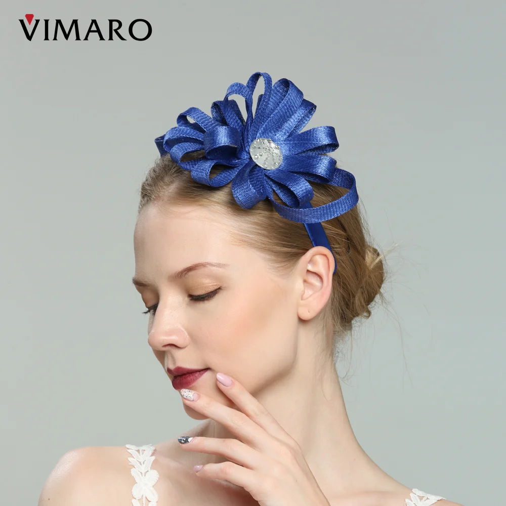 

VIMARO Blue Sinamay Fascinators for Women Elegant Headbands Fascinator Hats for Women Wedding and Church Hat Derby Tea Party