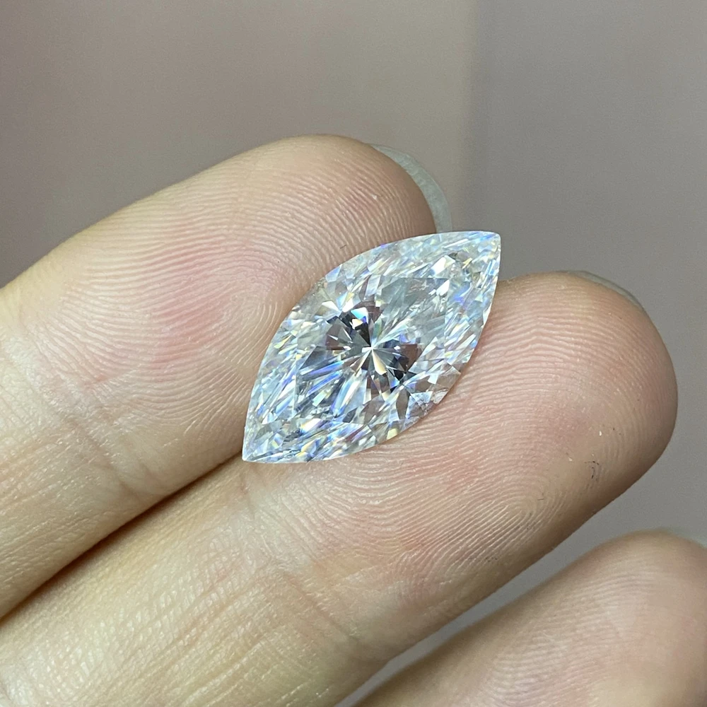 Big size 10x20mm 10CTS Marquise Cut White Moissanite Diamond VVS1 D Gemstone On Sale