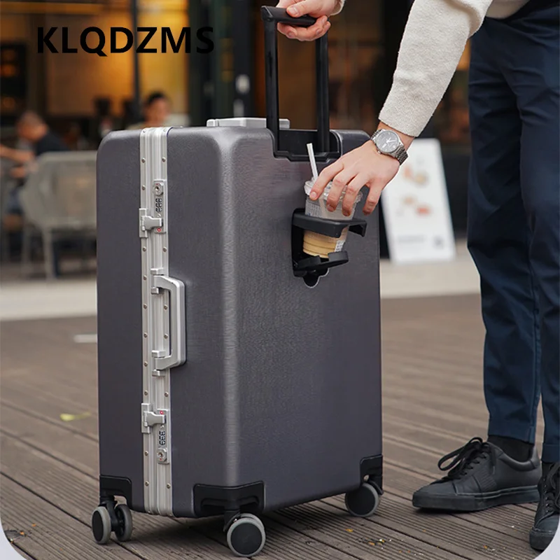 

KLQDZMS High Quality 20"22"24"26 Inch Luggage PC Boarding Box Aluminum Frame Trolley Case Men's Business Password Box Suitcase
