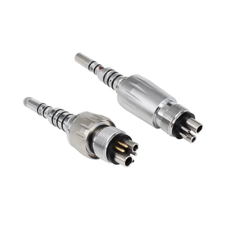 LED 6 Holes High Speed Handpiece Quick Coupling With Anti-Retraction For Air Turbine Handpiece With Fiber Optic Handpiece