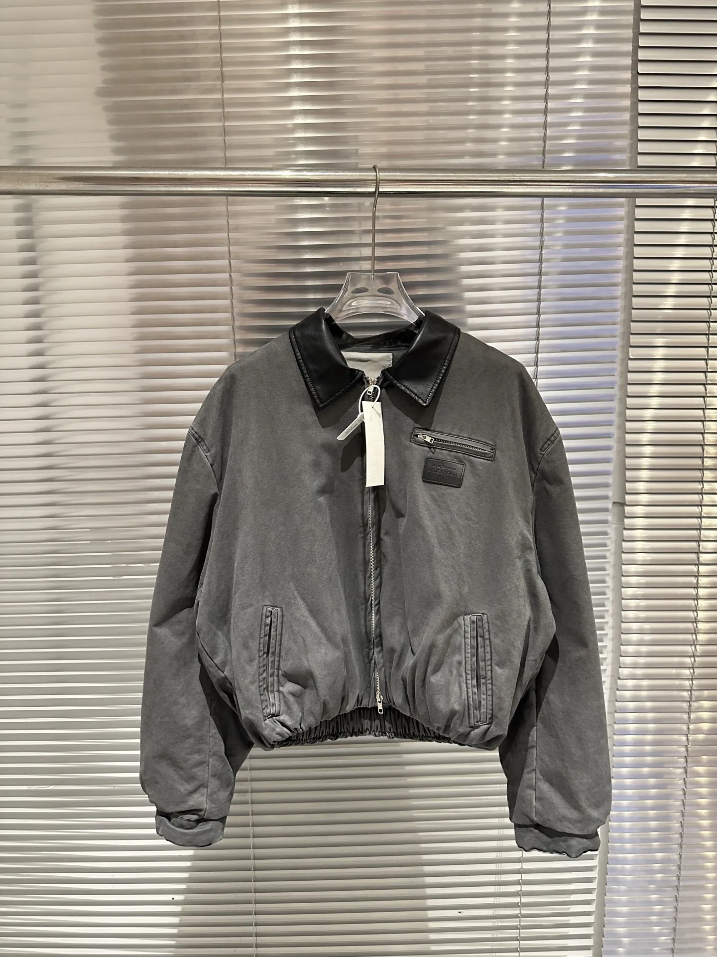 

Casual Leather Collar Jaet Barn Sle Letter Logo Leisure Zipper Coat AILZ Trendy Brand Pure Cotton Youth ular Outerwear