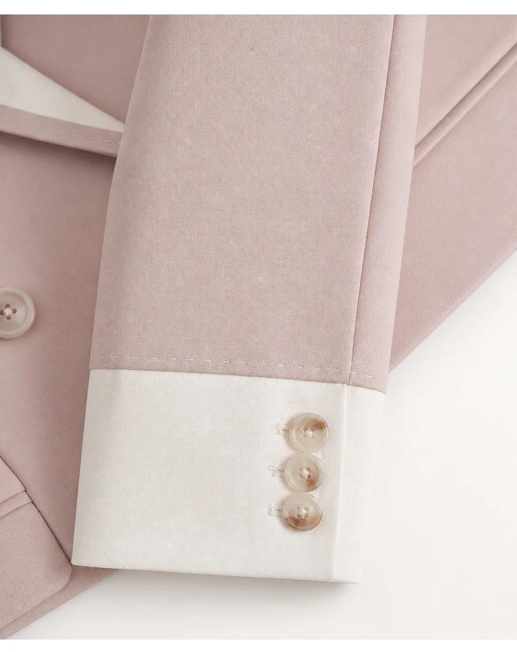 K2547W Designer-Stil Damen-Wollblazer Zweifarbige Patchwork-Jacke mit Revers Premium-Wollmischmantel – Detail 21