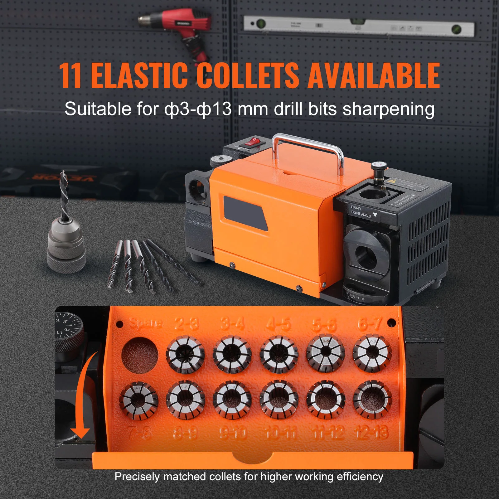 SucceBuy مبراة لقم الثقب MR-13A MR-13B MR-20G مطحنة مطحنة آلة شحذ محمولة مع 18/11 كوليت لورشة العمل #2
