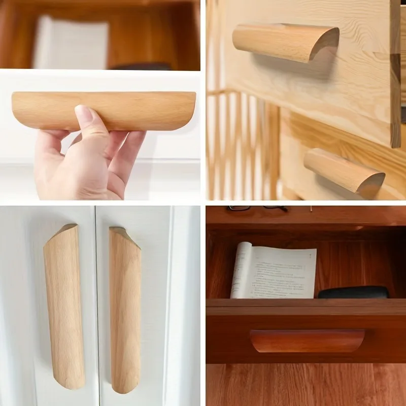 Wooden Furniture Handle Drawer Pulls Nordic Cabinet Solid Wood Handles Environmental Friendly Wardrobe Knob