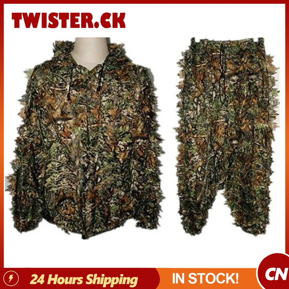 Camouflage Ghillie Suit 3d Leaf Bird Watching Suit Real Tree Sniper Outdoor Recreation Adventure Clothes Accessories Drop Ship