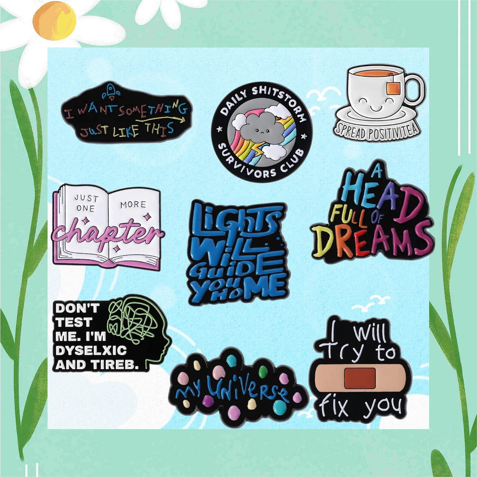 I Will Try to fix you Enamel Pin Creativity Tags Brooches Cartoon Decorative Collar Lapel Metal Badge Fashion Decor Jewelry Gift
