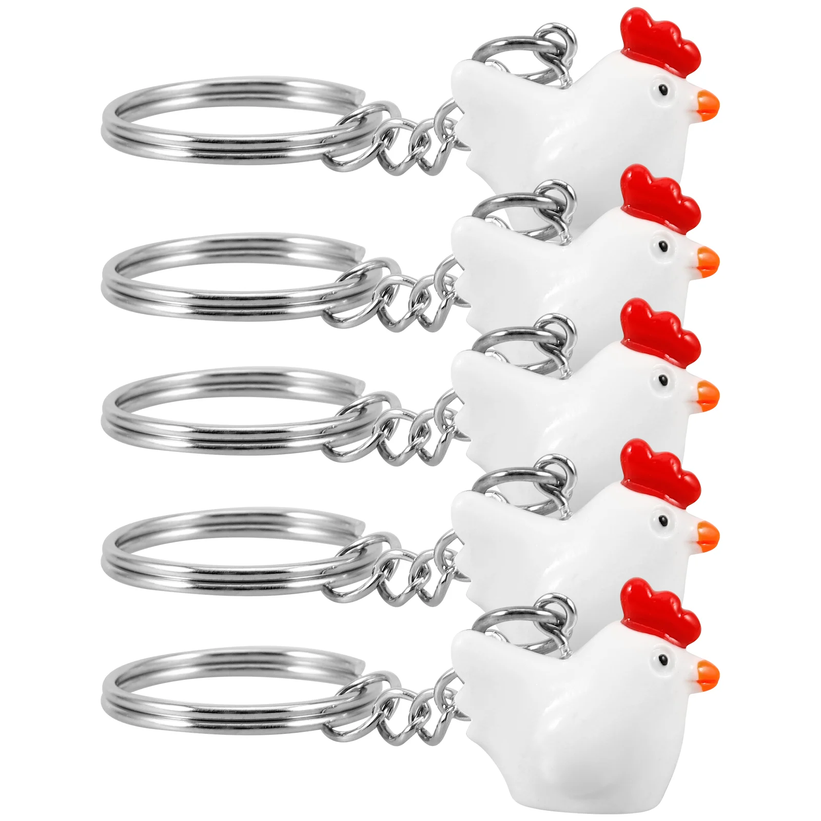 5 Pcs Chick Keychain Bag Charms Chicken Toy Grit Feeder Creative Keyring Backpack Pendant