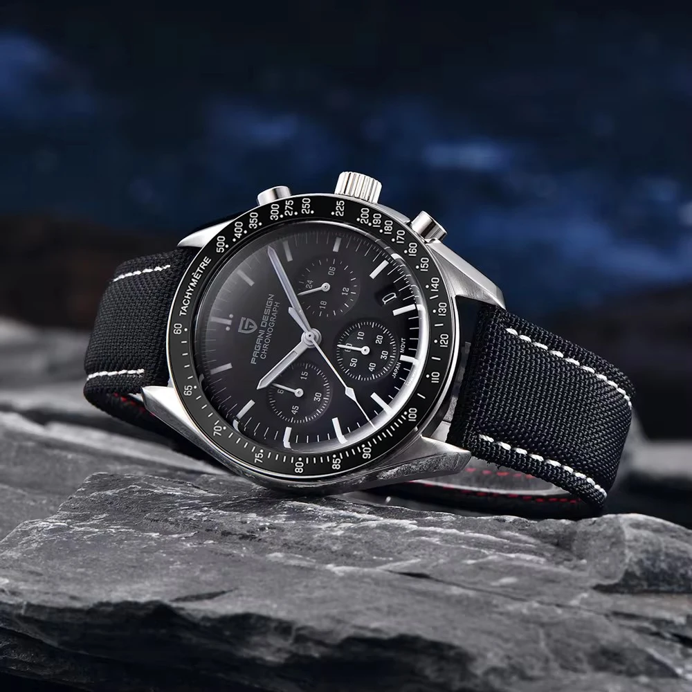 PAGANI DESIGN 2024 nuevo V5 Moon relojes para Hombre Reloj de cuarzo para Hombre cronógrafo espejo de zafiro Reloj impermeable regalo Reloj para Hombre