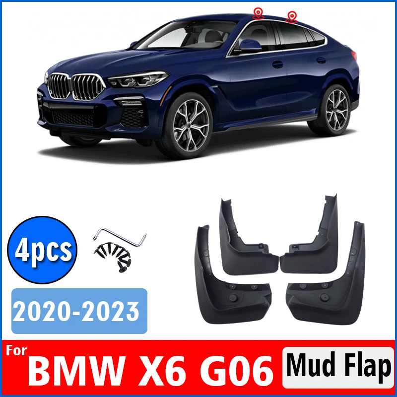 

2020 2021 2022 2023 FOR BMW X6 GO6 Mudguards Fender Mud Flap Guard Splash Car Accessories Auto Styline Mudflaps Front Rear 4PCS