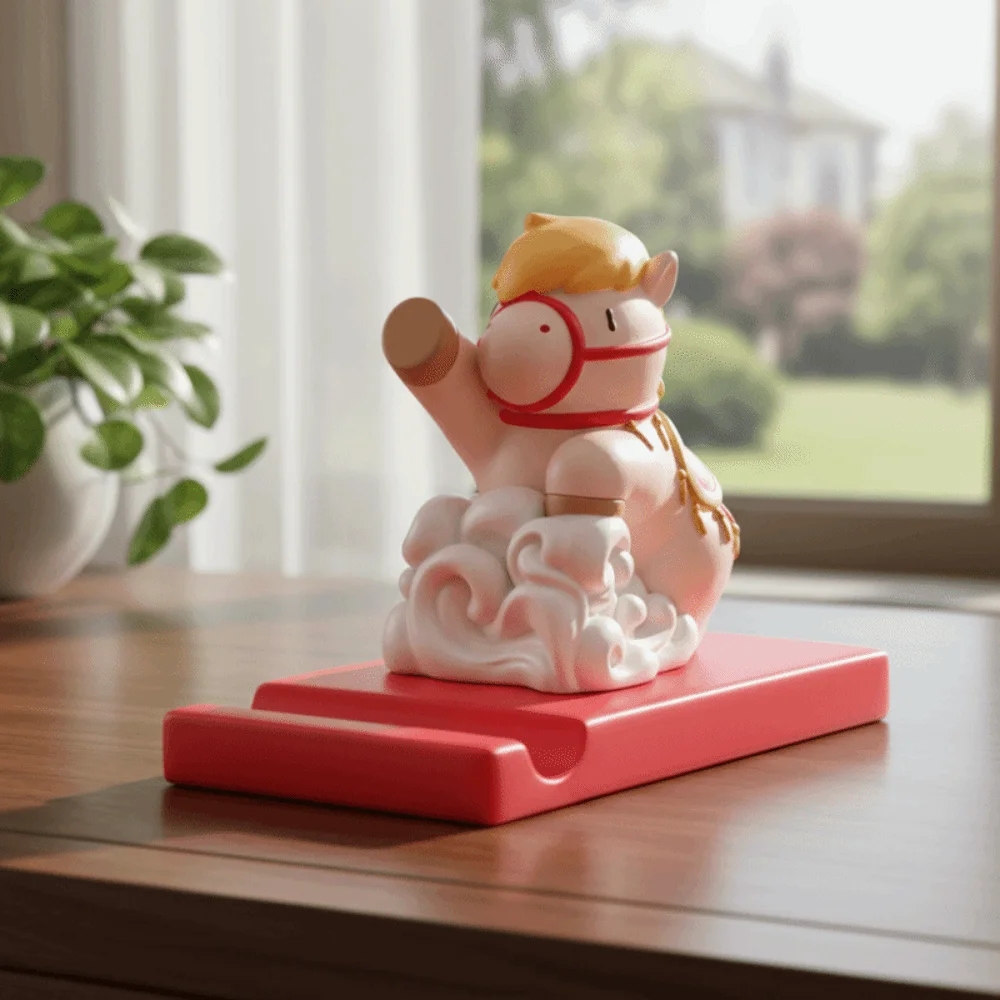 التميمة زودياك الحصان حامل هاتف زخرفة مهرجان ديكور النمط الصيني 2026 الحصان الحلي حامل نابض بالحياة لطيف #5