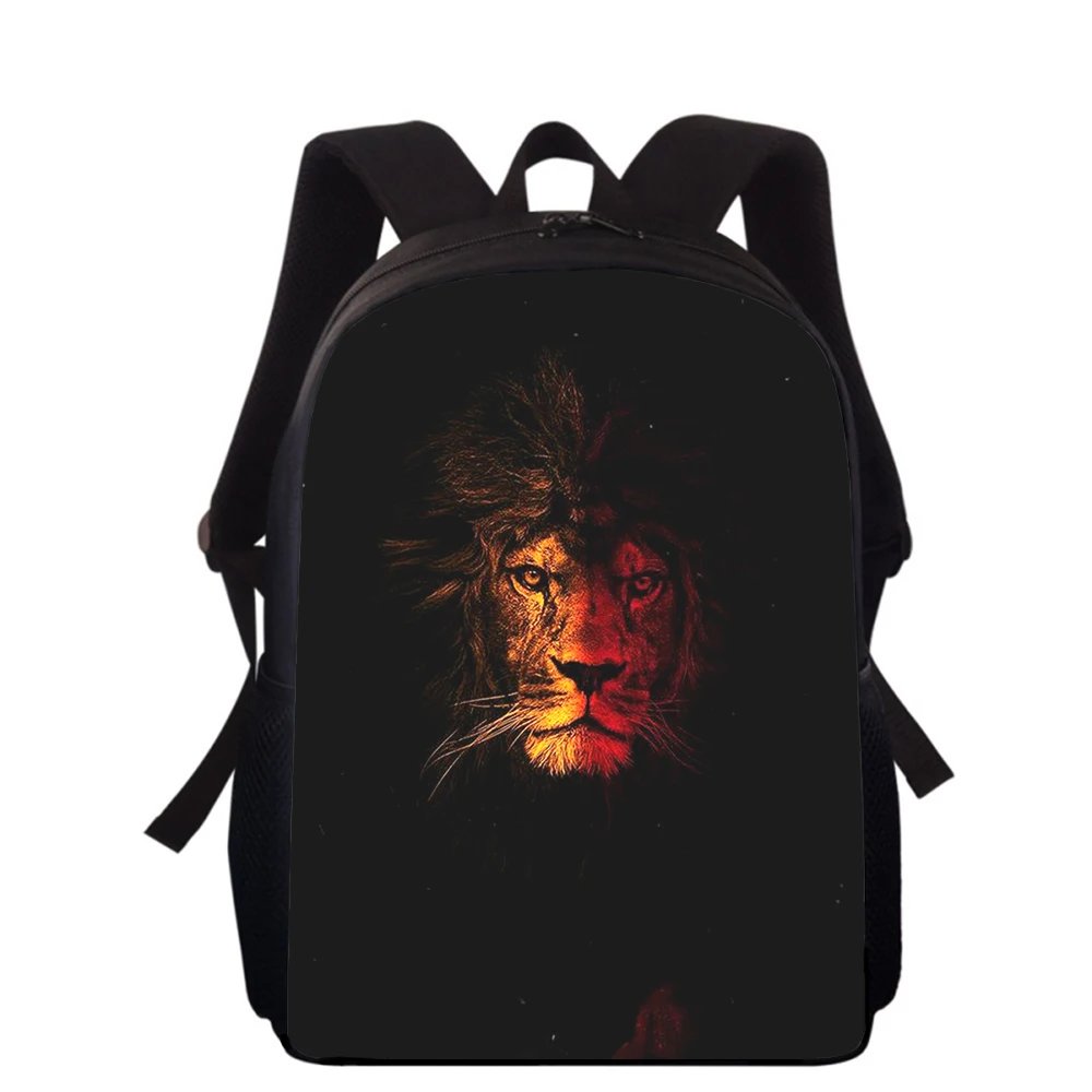 Ferocious Illustration Lion 16” 3D Print Kids Backpack Primary School Bags for Boys Girls Back Pack Students School Book Bags