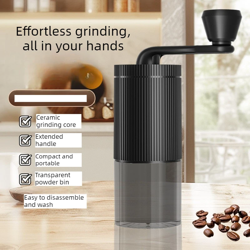 Manual Coffee Grinder Portable Hand Crank Coffee Bean Mill Adjustable Burr Home Hand Brew Coffee Grinding Tool Household Goods