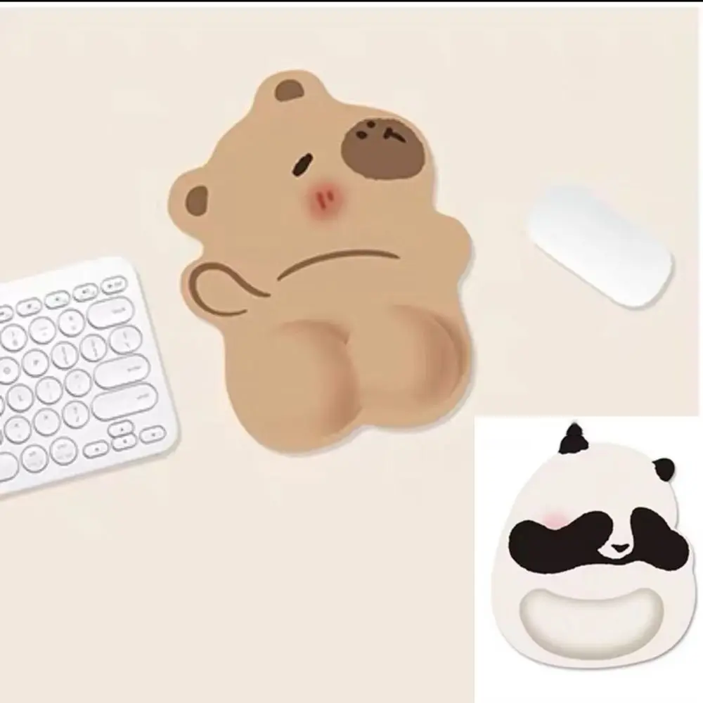 Fashion Cute Capybara Mouse Mat Hand Support Non-Slip Gaming Mouse Pad Memory Foam Ergonomic Panda Mousepad