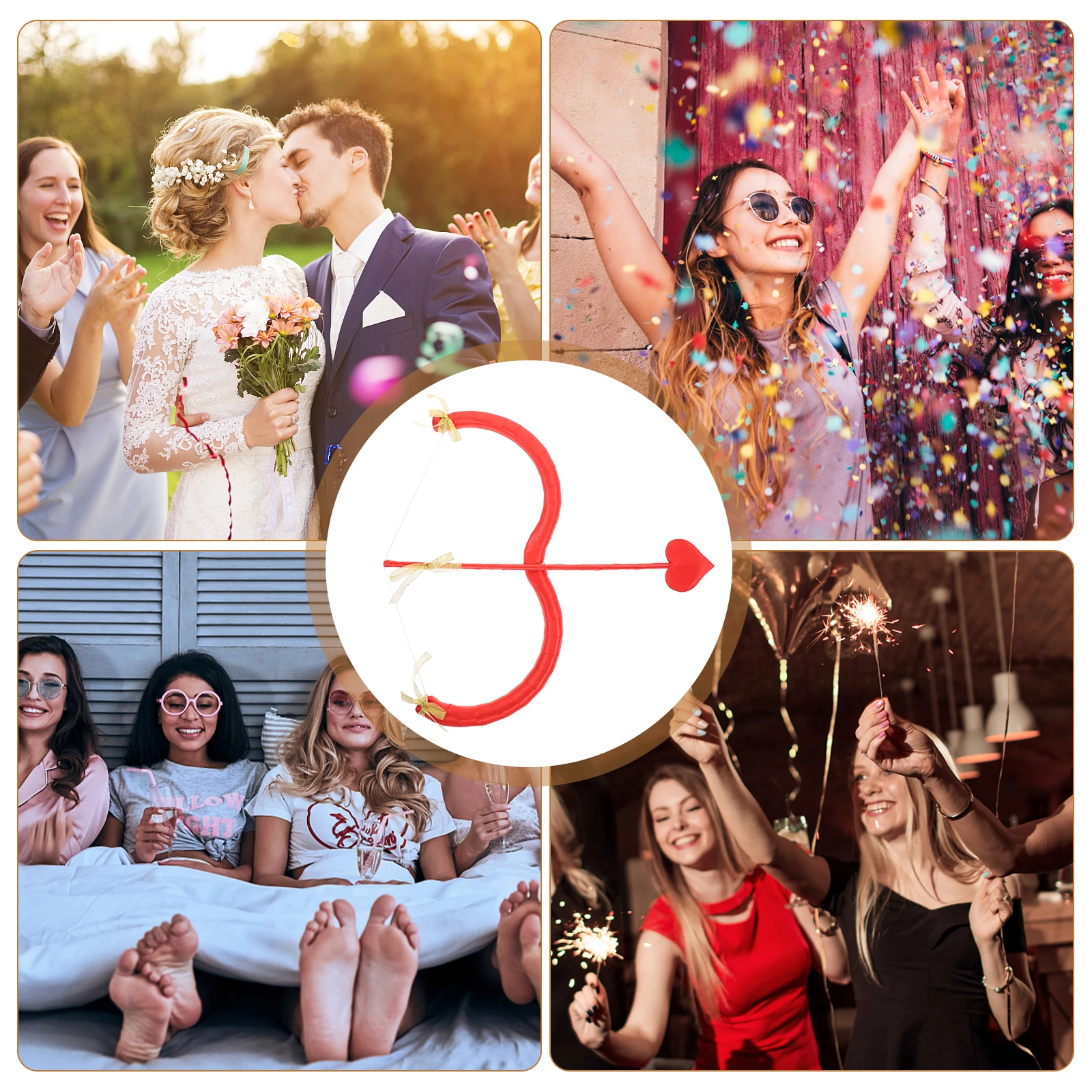 

Foam Cupid Bow Arrow Prop Reusable Costume Accessory for Valentine Stage Party Cosplay Photo Decorative Safe Lightweight Easy