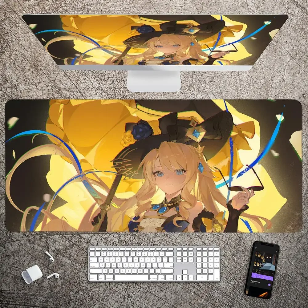 Imagem -04 - Genshin Impacto Navia Mousepad Grande Jogo Mouse Pad Lockedge Engrossado Teclado de Computador Mesa Tapete