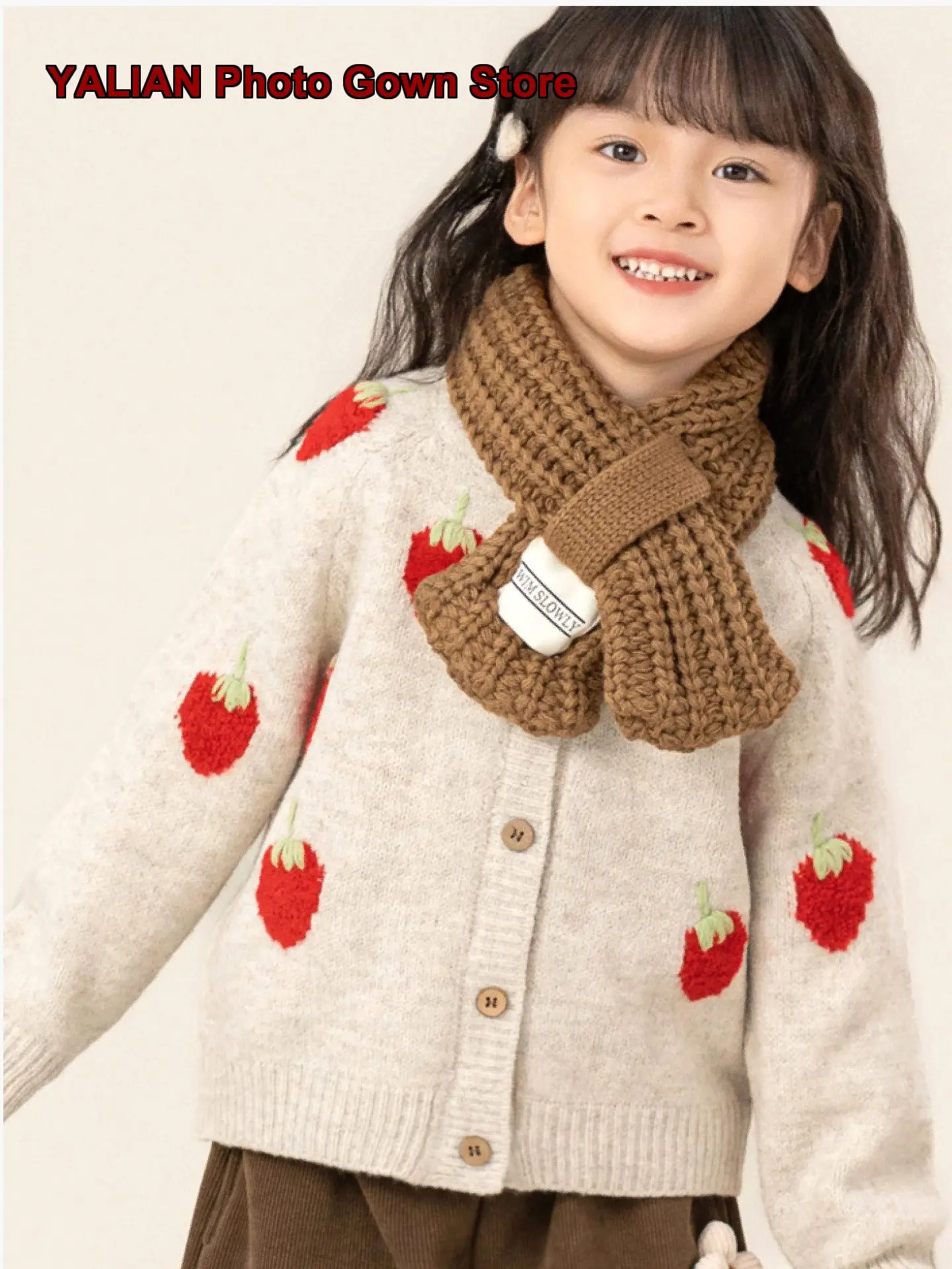Girls Knit Coat Kids Winter Thickened Warm Knit Top Spring Autumn Stylish Striped Pattern