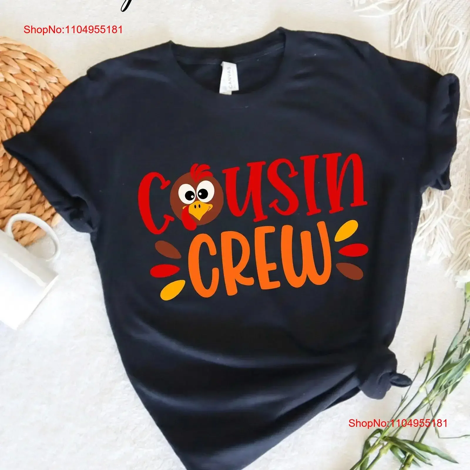 

Cousin Crew T Shirt Thanksgiving Turkey Face Cute Autumn Family Fall vintage Washed Casual designer clothes homme streetwear