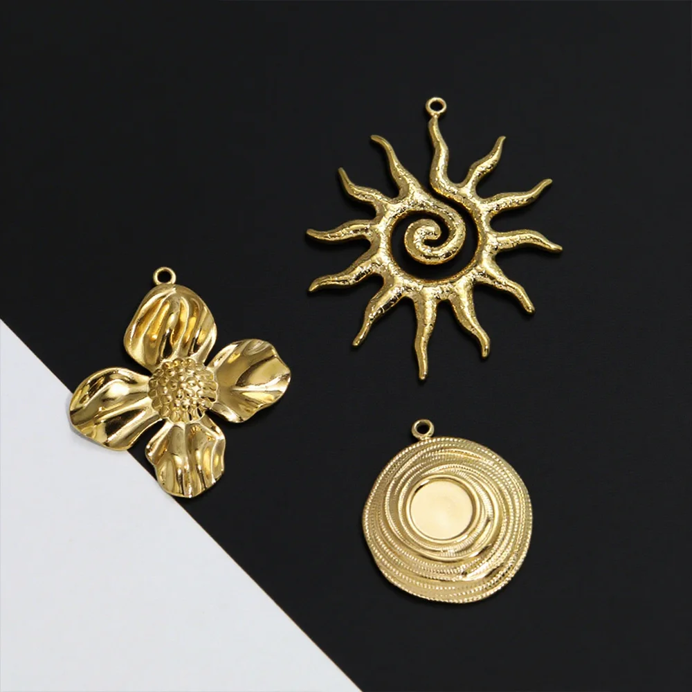 

Cordial Design 40Pcs Jewelry Accessories/Pendant For Necklace/Stainless Steel/Hand Made/Round Sun Flower Shape/DIY #195198