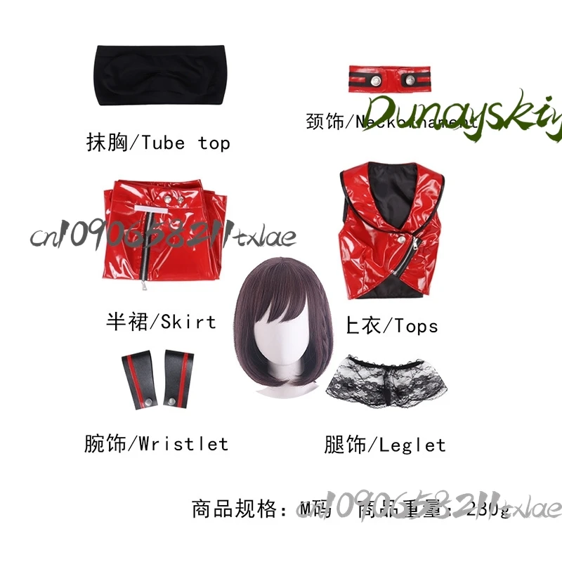 أزياء Project Sekai Vocaloid3 V3 Meikooo التأثيرية ملحقات شعر مستعار فستان أحمر مثير لوليتا مرحلة الحفلات الرائعة Jirai Kei Halloween Cos