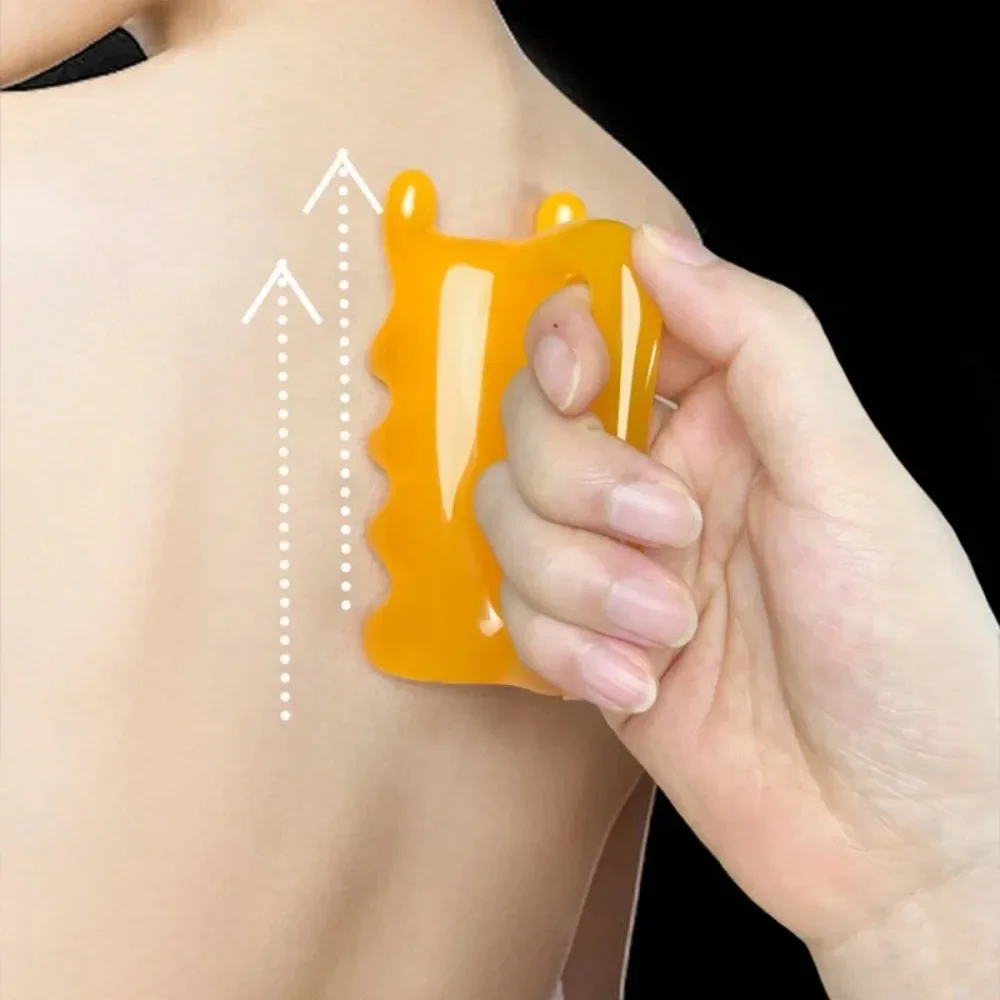 Spa Grade Beeswax & Safe Resin Massage Scraper, Lightweight Meridian Tool for Spine & Bladder Meridian Neck Back Relief