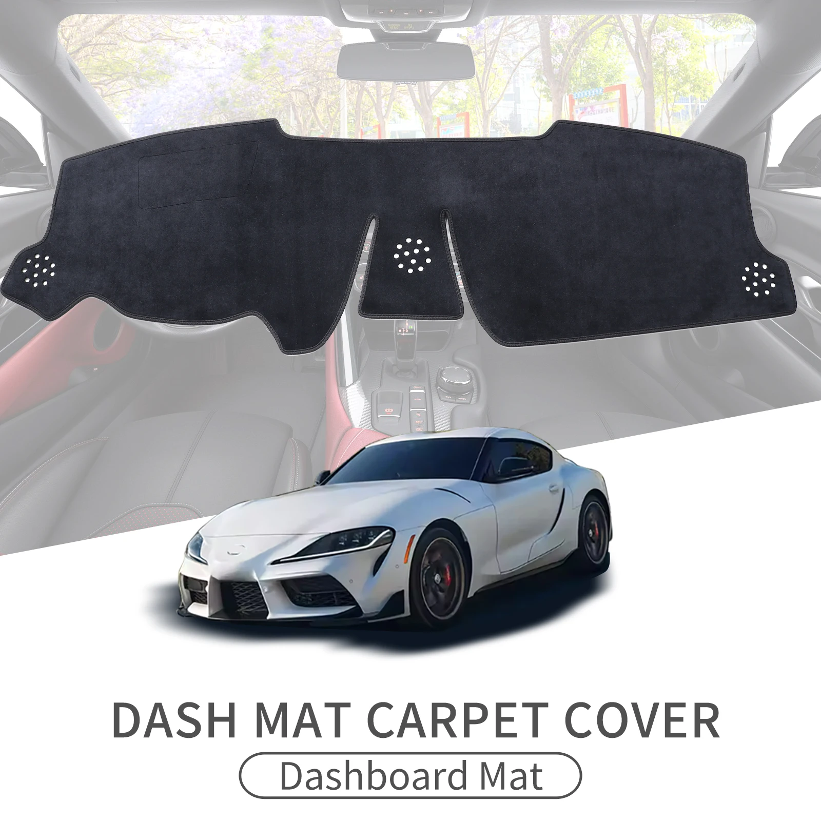 

Car Dashboard Mat for Toyota Supra 2019-2023 Dash Mat Dashmat Accessories Sunshade Protective Carpet