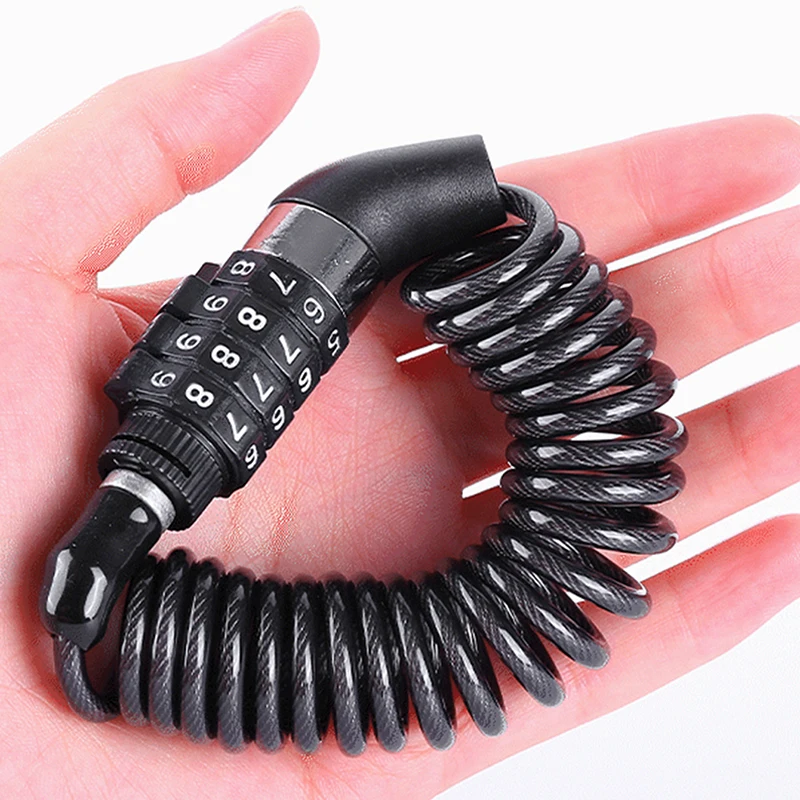 4 Digit Password Steel Wire Locks Universal Spring Bicycle Mini Lock Motorcycle Helmet Anti-theft Portable Security Steel Chains