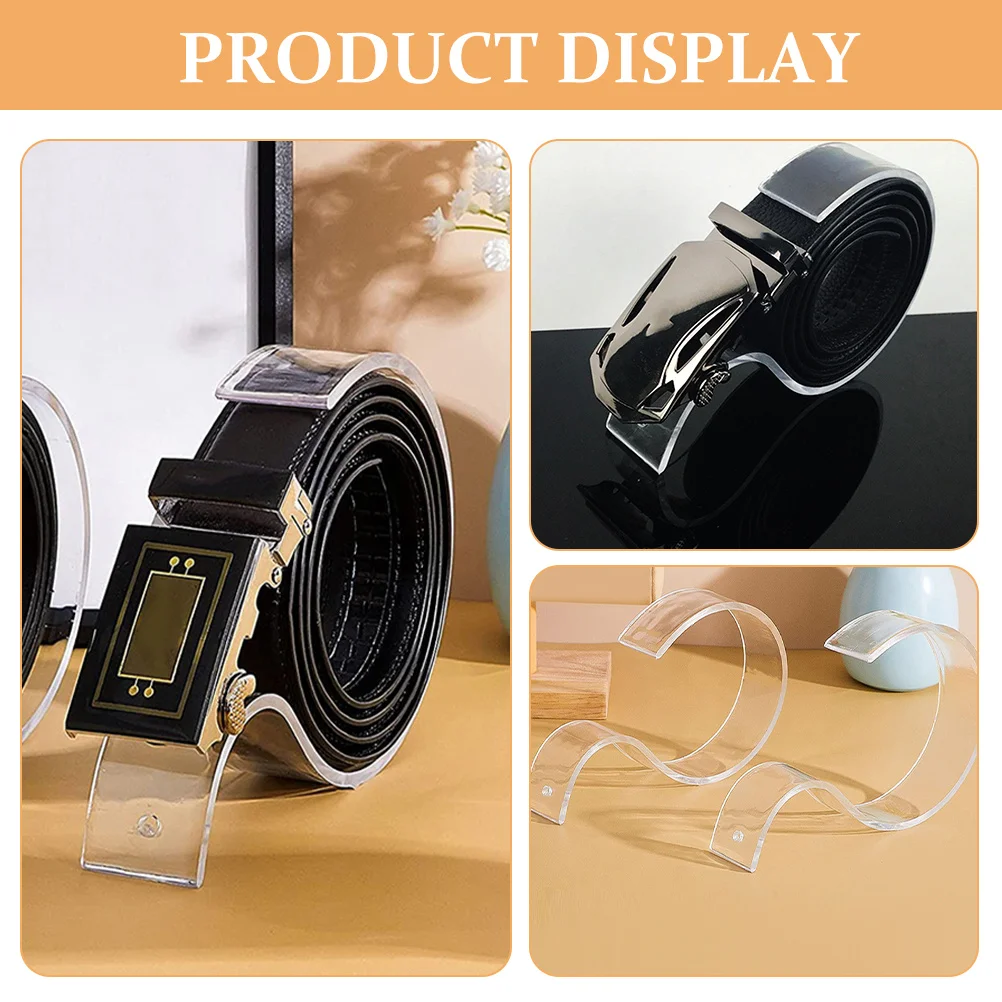 

4Pcs Belt Holder Organizer Sturdy Acrylic Stand for Home Closet Display Belt Organizer Stand Retail Store Display Tool