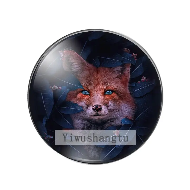 Fox cute Cartoon forest animals 10pcs mixed 12mm/20mm/25mm/30mm Round photo glass cabochon demo flat back Making findings