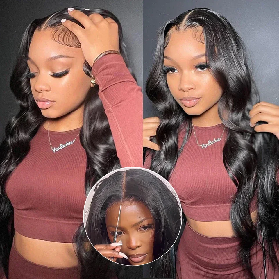 

Body Wave New Glueless Wigs 6x4 5x5 Lace Closure Wig Human Hair For Women Indian Pre Cut Lace Wig Beginner Friendly MYLOCKME