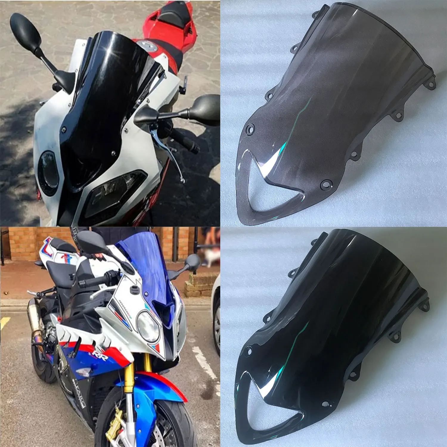 For BMW S1000RR S1000 RR 2009 2010 2011 2012 2013 2014 S 1000 RR Windscreen Screen Wind Deflectors Double Bubble Windshield