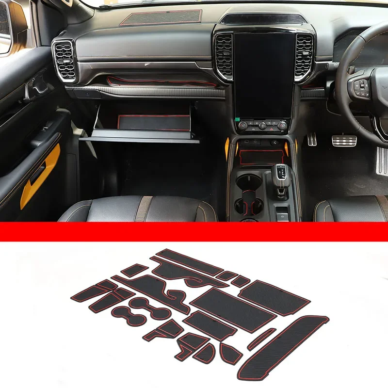 For Ford Ranger 2023+ silicone car styling car door slot pad sticker car interior protection accessories