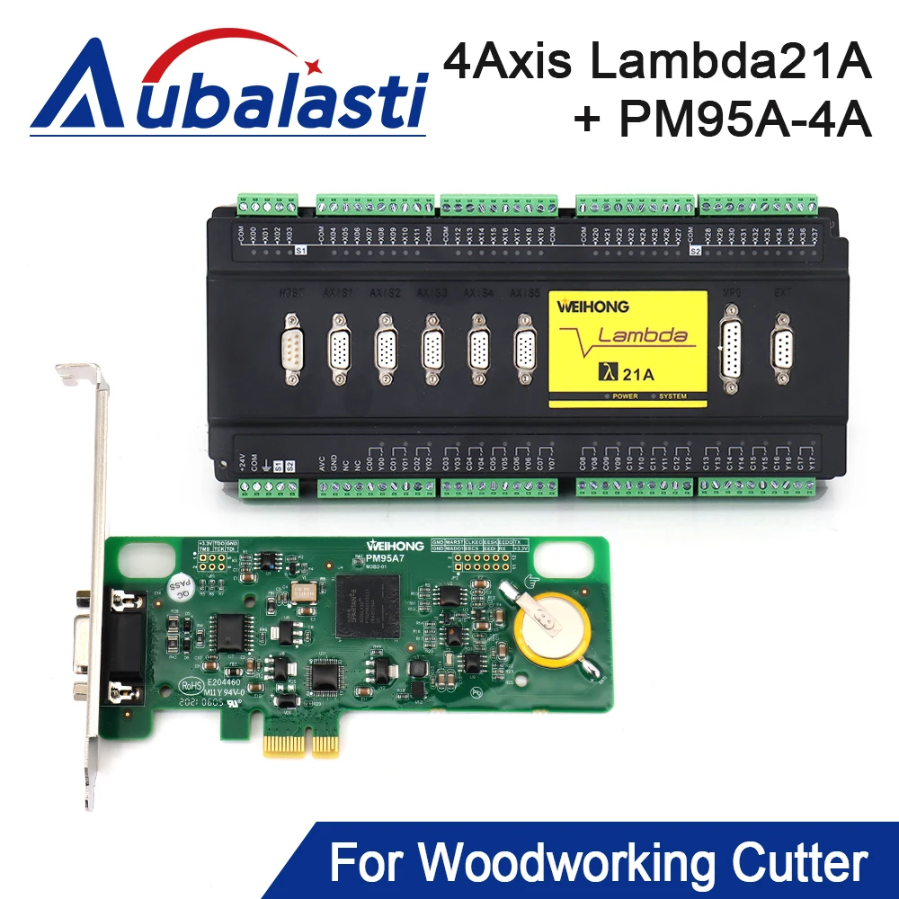 Aubalasti WeiHong 4Axis Lambda21A+PM95A-4A CNC Woodworking Cutting Control System for CNC Woodworking Emgraver Machine