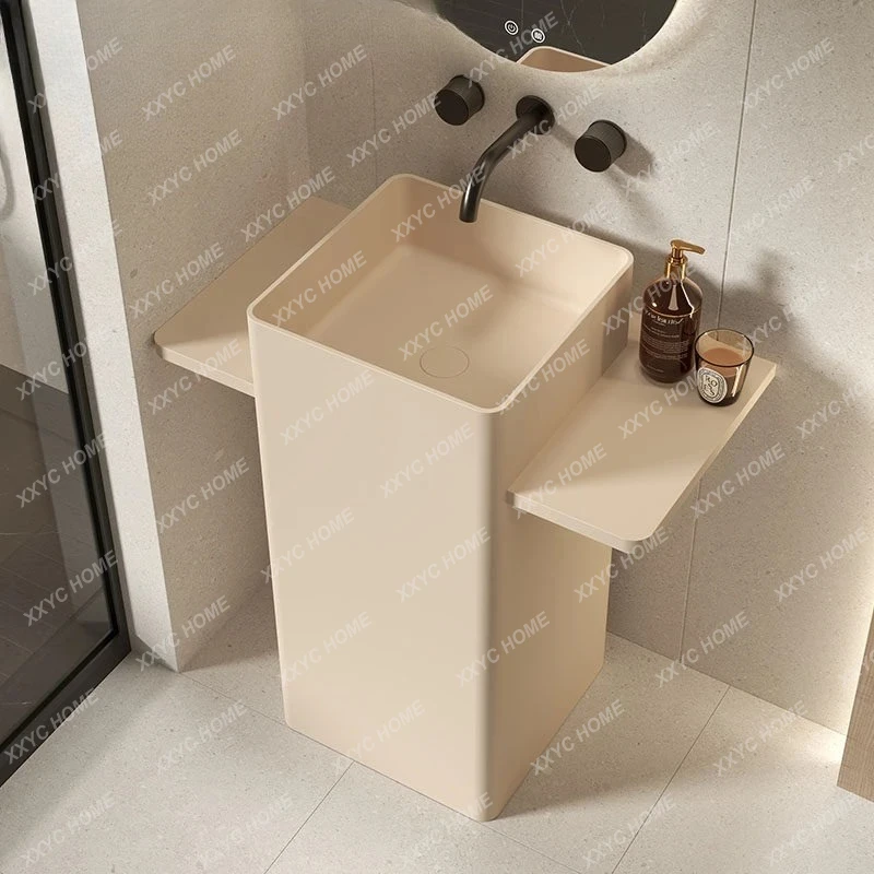 

Раковина из искусственного камня для отелей и домашнего использования, интегрированная ванная комната, умывальник для балкона, напольная раковина.