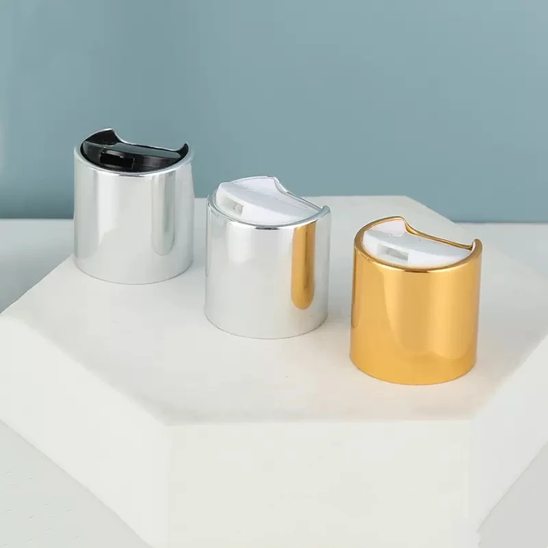 50pcs 24/410 20/410 28/410 Gold/Silver Aluminum Disc Top Lid Shampoo, Shower Gel Bottle, Press Cap Lotion Bottle Screw Cap